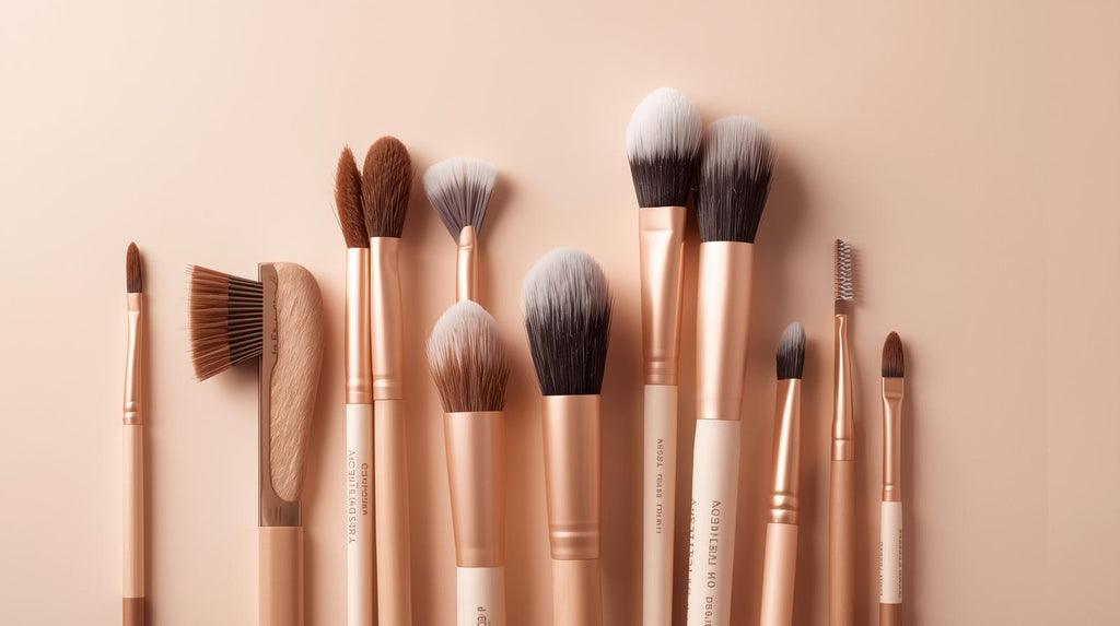 Set de 8 ou 13 pinceaux de maquillage à poils synthétiques doux, incluant fond de teint, fard à paupières, rouge à lèvres, idéal débutants et pros.