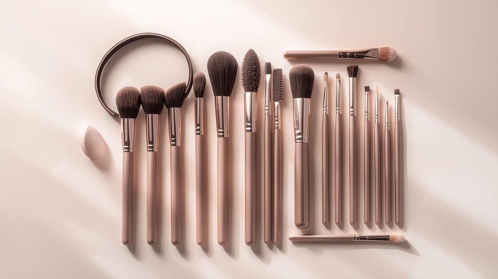 13/20/33pcs Professional Makeup Brush Set with Accessories Kit Includes High-Quality Nylon Bristled Brushes, Headband, Wristbands, Makeup Remover Puff, Triangular Velvety Puffs, Finger Puffs, Large &amp; Small Beauty Sponges ABS