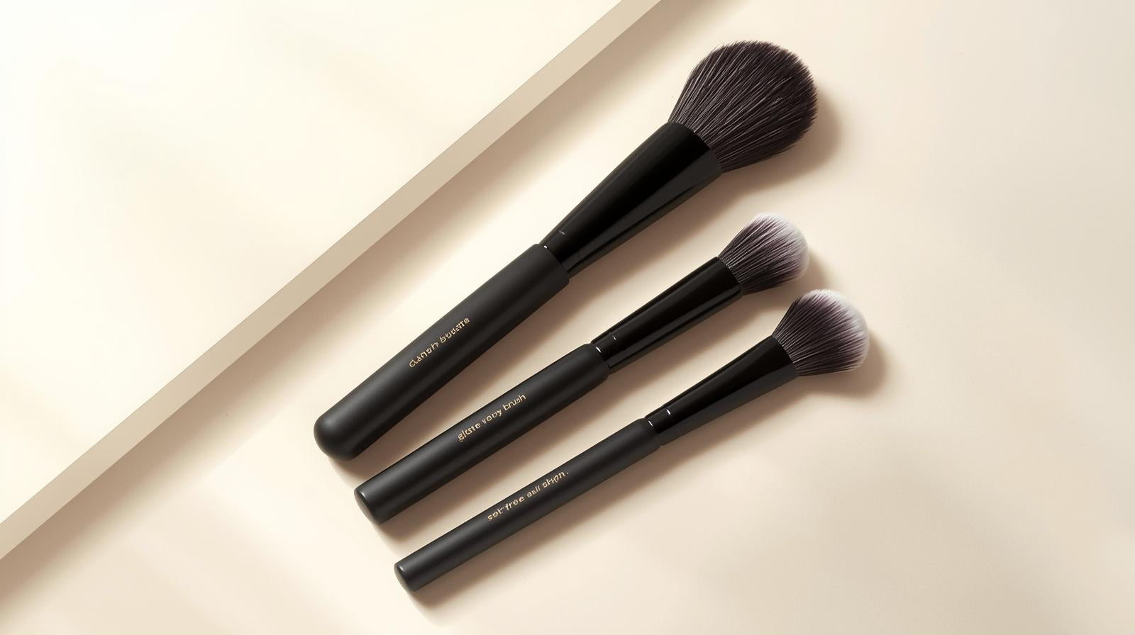 Set professionnel 3-en-1 de pinceaux maquillage, poils nylon, manches ABS, sans huile, adapté à tous types de peau, idéal voyage.
