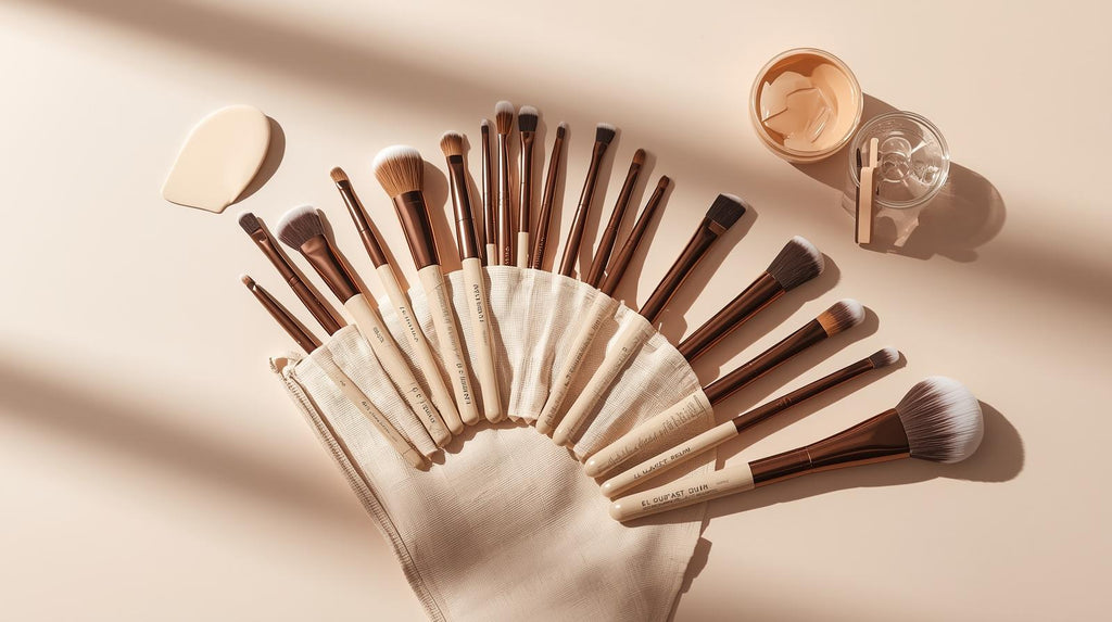 MAANGE 20pcs Professional Makeup Brush Set, Including 18 Makeup Brushes + Flannel Bag + 1 Large Water Drop Makeup Egg, Soft Bristle Makeup Brush, Foundation Brush, Eyeshadow Brush, Blending Brush, Concealer Brush, Eyeliner Brush