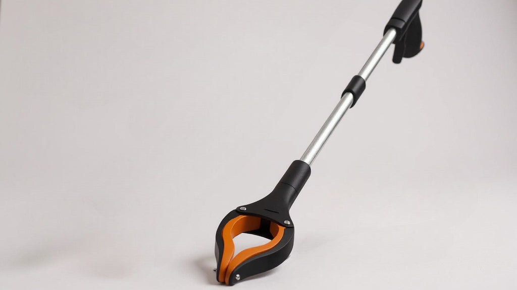 Outil de préhension pliable 32 ", mâchoires rotatives 360° et pointe magnétique, léger, idéal ramassage, accessible aux personnes âgées.