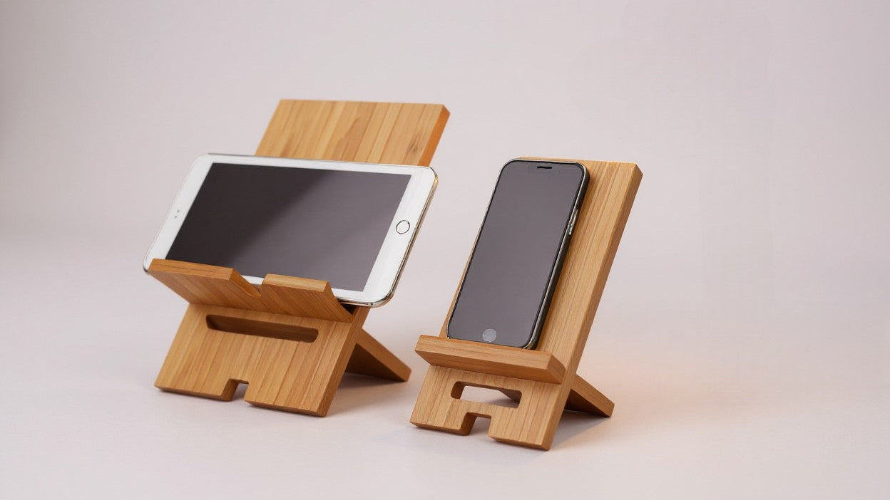 Natural Style Portable Bamboo Phone Stand - Detachable Desktop Organizer, Minimalist Country Style, Durable &amp; Stylish Workspace Accessory for Home Office, School, Perfect Thanksgiving &amp; Christmas Gift, Phone Stand For Desk, S