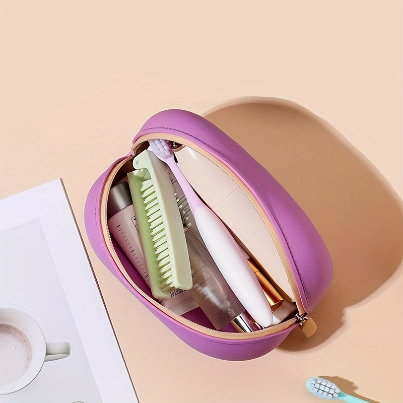 Trousse de toilette grande capacité en silicone, étanche, compartiments multiples, portable, idéale voyage et affaires, fermeture éclair durable, design minimaliste.