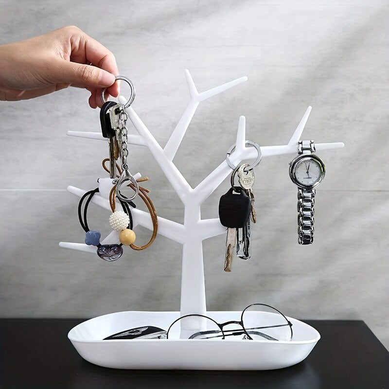 1pc Tree Hanger Creative Necklace Jewelry Necklace Bracelet Jewelry Display Rack Creative Earrings Ring Storage Rack, Jewelry Towers