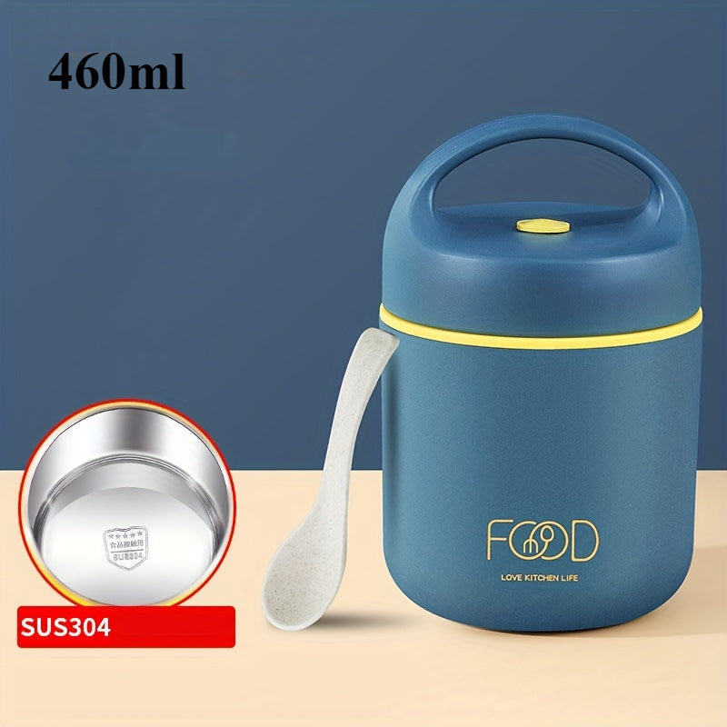 1pc Compact Thermal Lunch Box - Stainless Steel Soup Cup with Insulated Design, Portable Breakfast Container for Office, School, or Travel, Easy to Clean &amp; Hand Wash Only,back to school