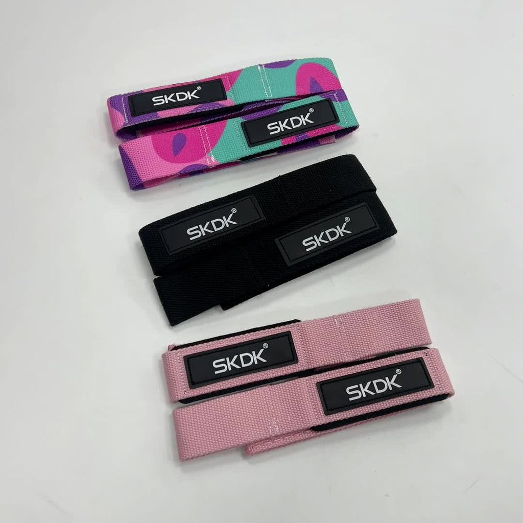 1 Pair SKDK Weight Lifting Wrist Straps with Extra Hand Grips - Breathable Mesh Gym Wrist Wraps for Deadlifts, Strength Training & Bodybuilding - Mixed Colors (Black/Blue/Pink/Red/Grey), Bodybuilding Essentials | Adjustable W