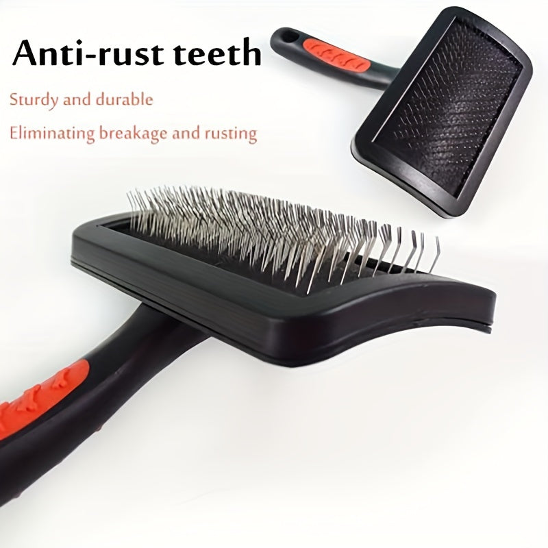 Peigne courbé à coussin d'air pour animaux. Peigne de toilettage idéal pour chiens et chats, pour un démêlage en douceur.