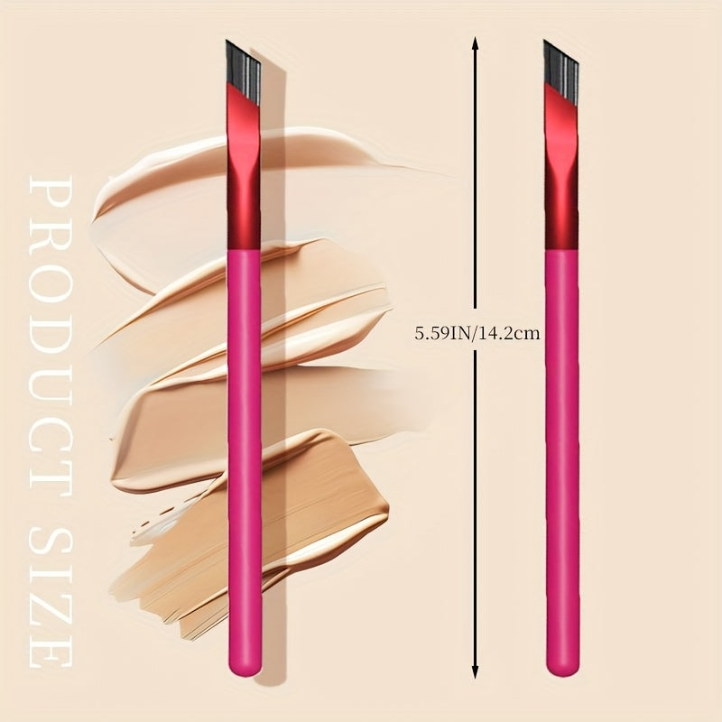 Lot de 2 pinceaux à sourcils carrés, multifonction, pour dessiner et estomper sourcils, créer formes naturelles et maquillage sophistiqué.