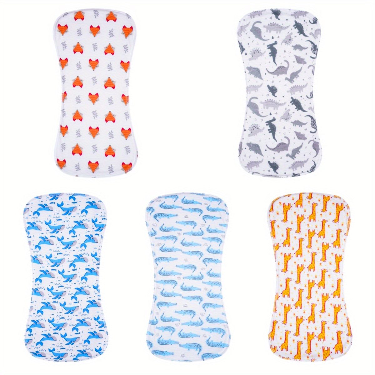 Lot de 5 langes en coton, extra absorbants et doux, pour bébés garçons et filles.