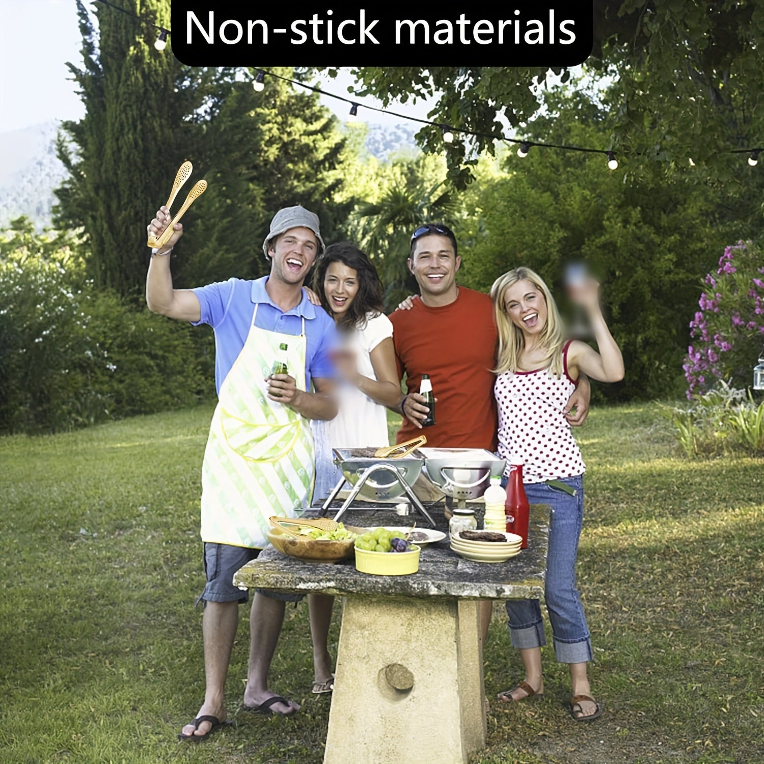 Lot de 6 pinces en acier inoxydable (17,78‑30,48 cm), résistantes à la chaleur et lave-vaisselle, idéales salades, BBQ, pâtes, fruits et buffet.