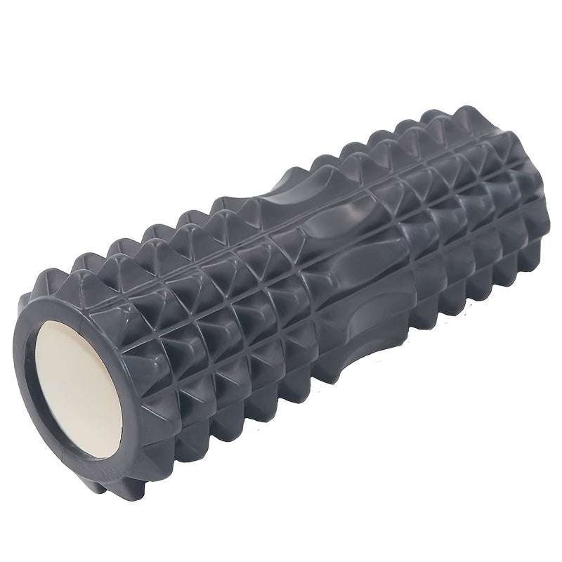 1pc EVA Foam Massage Roller for Yoga & Pilates, Medium Firmness, Manual Operation, Fitness Back Exercise Tool, Mobility Improvement, Gym Training Accessory - Black, Blue, Purple