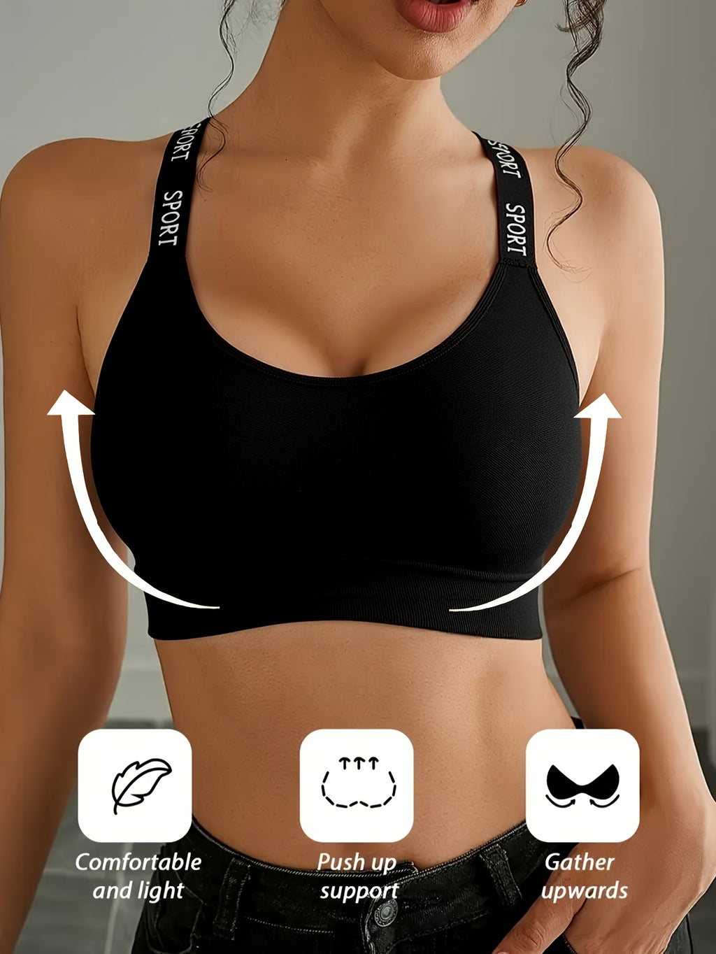 1-Pack Women'S Seamless Comfort Support Sports Bra | Cross Strape Design, Backless, Shock Absorbing, Suitable for Yoga, Fitness, Running