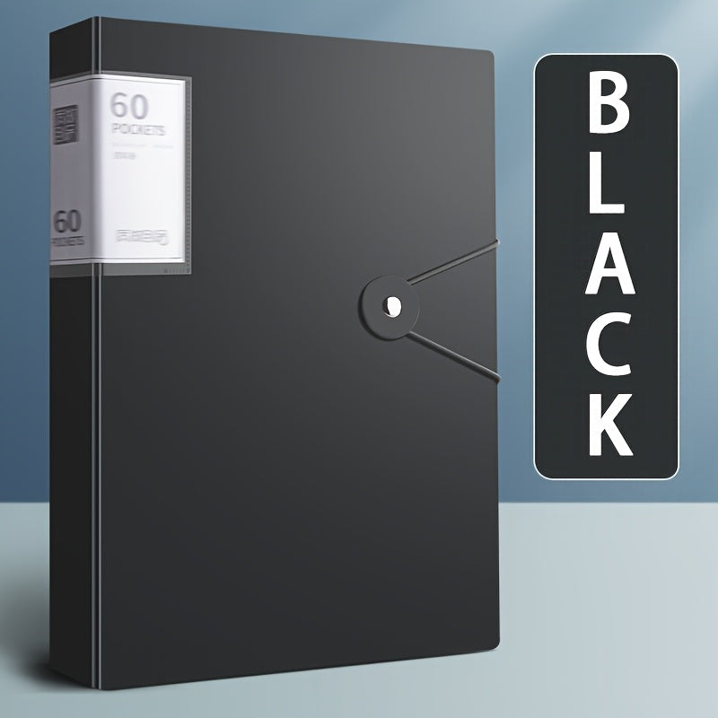 60-Pocket A4 File Folder, Suitable for A4 Size Documents and Papers, PP Material, High Transparency and Waterproof, Easy to Store and Organize, Ideal for Home, School, and Office File Storage