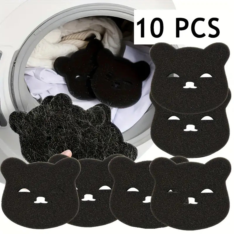10-Pack Reusable Pet Hair Remover Sponges - Washing Machine & Laundry Hair Catcher, Non-Electric Fur Collector for Dog & Cat Fur, No Electricity Needed, Easy to Use, Ideal Gift for Pet Owners, Pet Hair Remover Sponge, Laundry