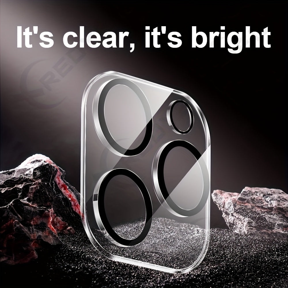 Lot de 6 Protecteurs d’Objectif XREDYE : Verre trempé, couverture complète pour caméra iPhone 11 à 16, finition brillante, compatible modèles Pro.