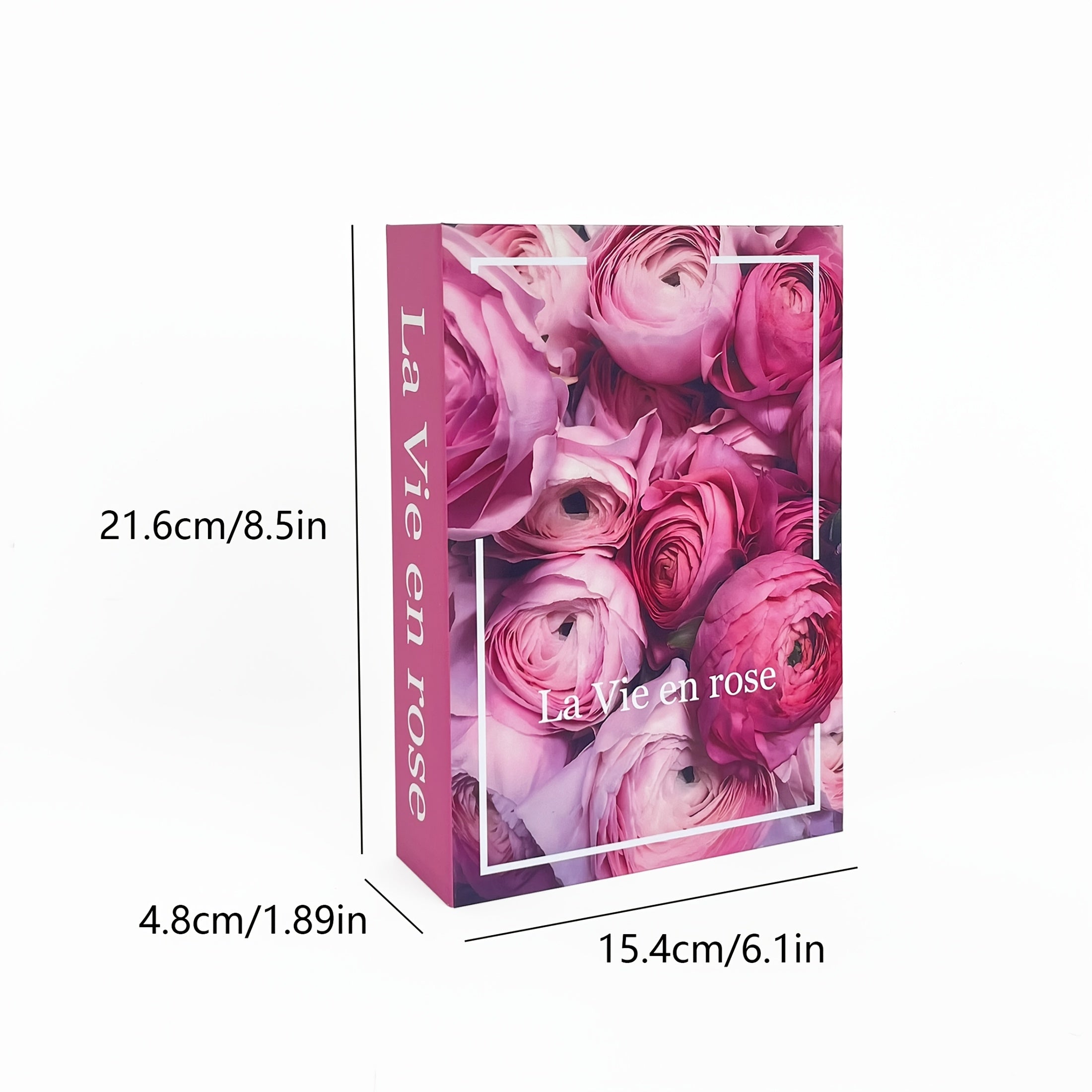 3pcs Luxury Fake Book Decorations - Realistic Book Stack with Pink Roses &amp; Vase, No Electricity Needed, for Home, Office, Cafe, Photography Props, Book Decorations, Office Decoration, Elegant Design, Decorative Vase