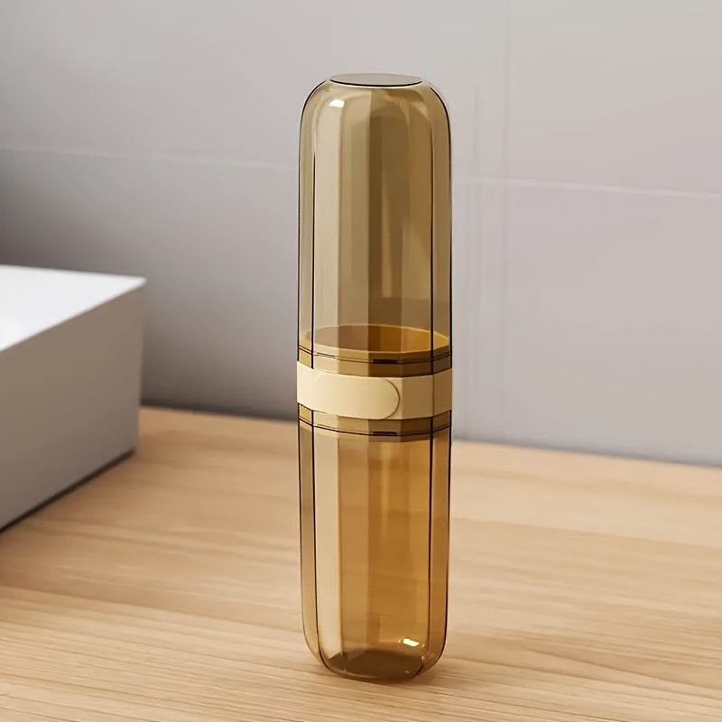 Portable Toothbrush Travel Kit with Mouthwash Cup &amp; Clear Storage Case - Essential for On-the-Go Oral Care, Travel Essentials