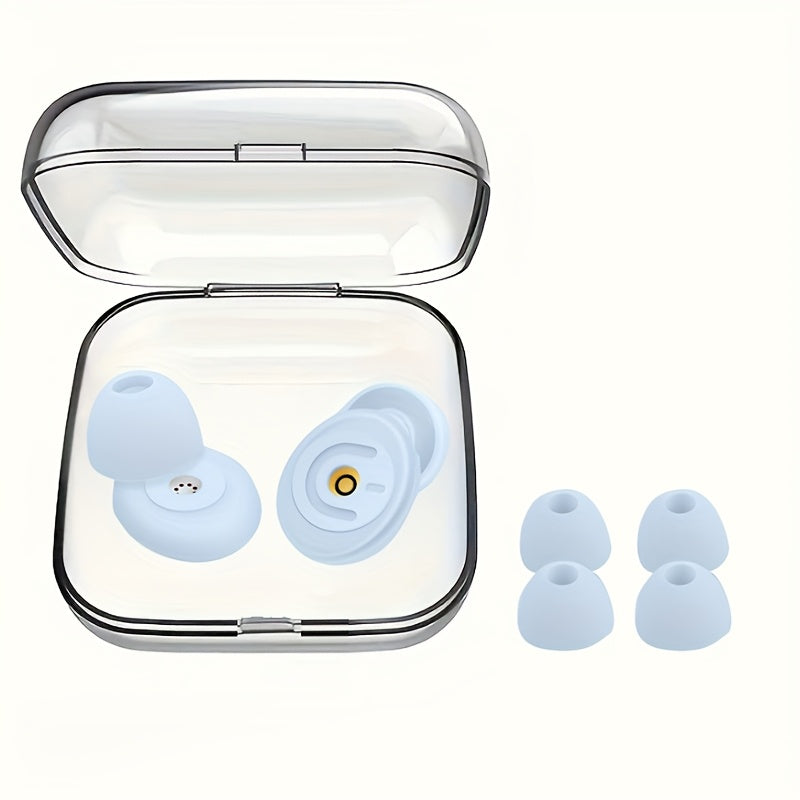 Bouchons d’oreilles isolants, réutilisables, 3 tailles incluses, confortables et durables, avec étui, parfaits pour concerts, sommeil et activités.