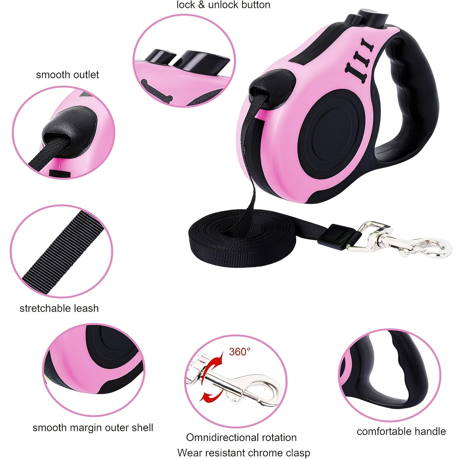 3pcs Set, Double Switch Retractable Pet Leash and Harness, Soft Nylon Mesh Vest for Cats & Small Dogs, Easy Control & Comfortable Safety, Hand Wash Only