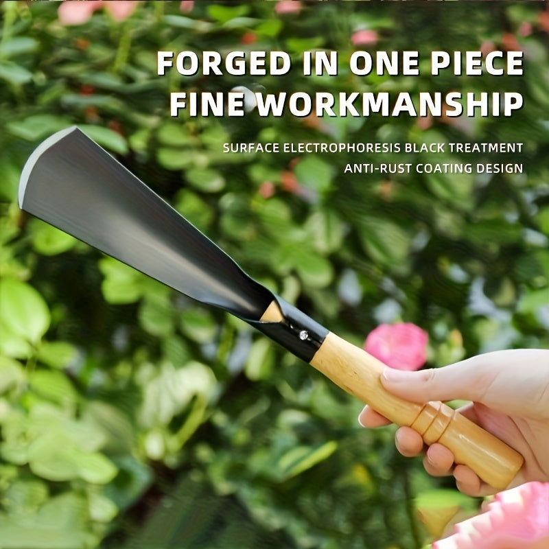 عبوة من مجارف بستنة شديدة التحمل - مجارف يدوية للحدائق من الفولاذ المنغنيز بطول 32 سم مع مقبض خشبي مريح - أدوات حفر معدنية متينة للزهور والخضروات بدون كهرباء