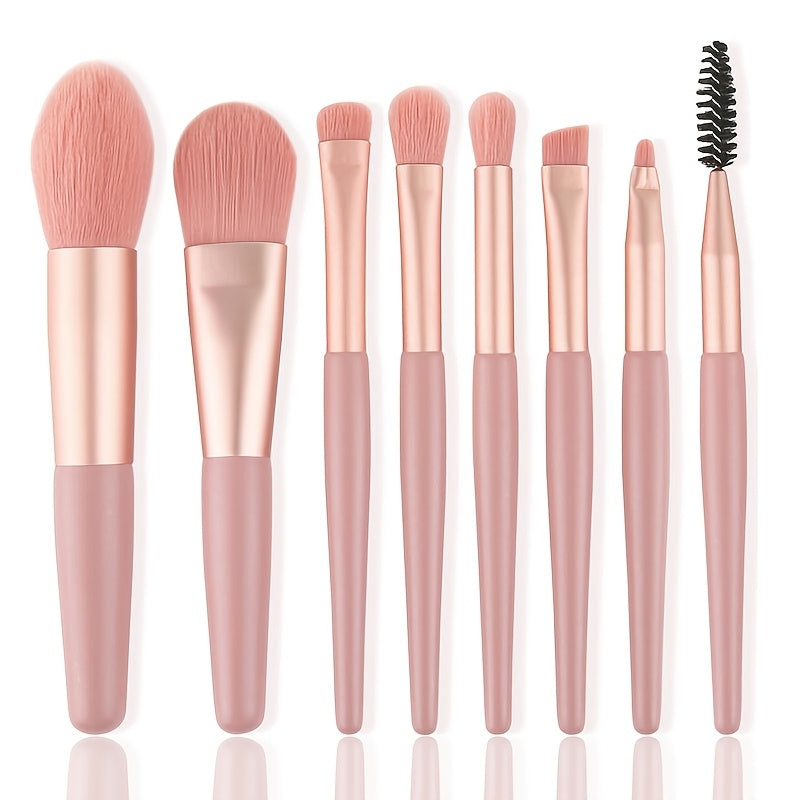 Set pinceaux maquillage hypoallergéniques en polyester, poils pour yeux, poudre et sourcils, manche ABS, kit portable pour tous types de peau.