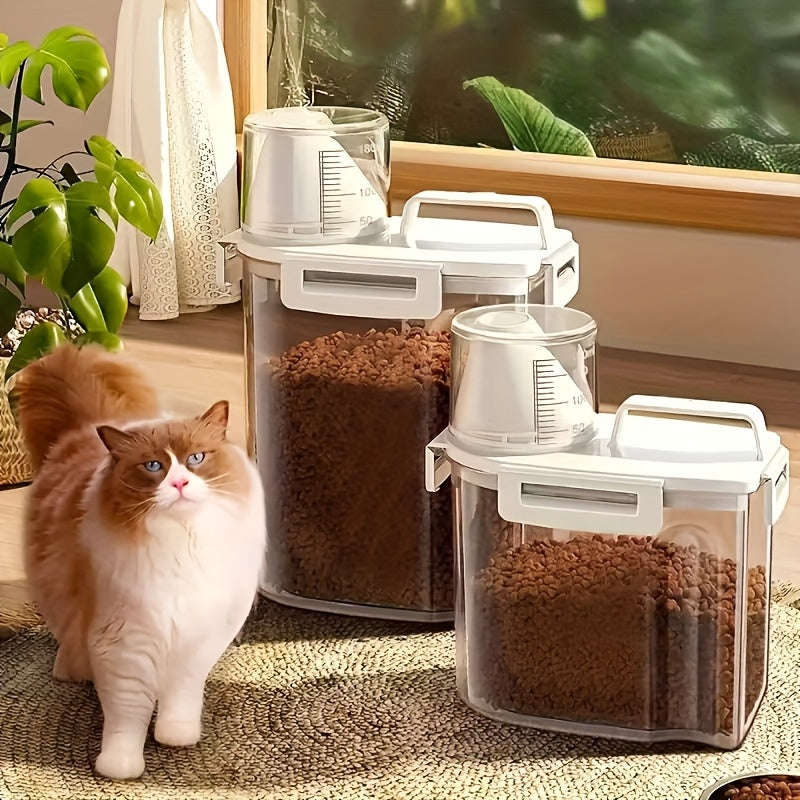 Contenants de stockage hermétiques pour nourriture animale (3 modèles). Fenêtre transparente, étanches et anti-humidité, design mignon, pour chiens, chats et nourriture humide. Durable, idéal pour organiser.