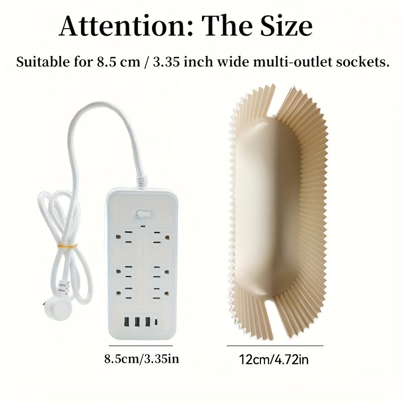 1pc LDQ Cord Organizer Box with Lid - Durable Scratch-Resistant Plastic Cable Management System for Desk &amp; TV Wires, Space-Saving Multi-Use Storage for Home Office, Gaming Setup, Living Room | Fits Power Strips &amp; Chargers, Id