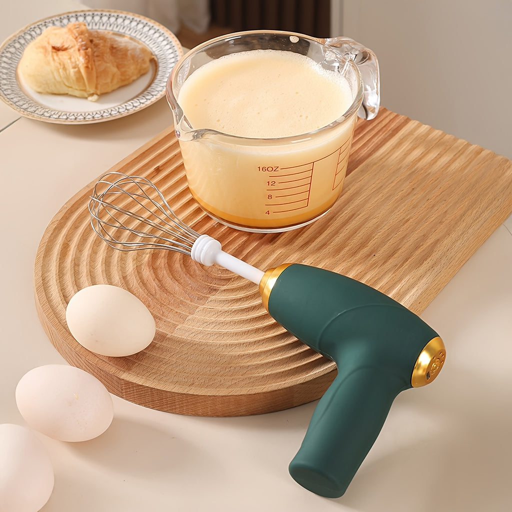 Handheld Electric Eggbeater &amp; Whisk - USB Rechargeable, Cordless, Portable, Lightweight, Easy-to-Use Hand Mixer for Baking Cakes, Muffins - Ideal for Home Bakers &amp; Professionals, Cake Mixing, Muffin Preparation, Compact Design