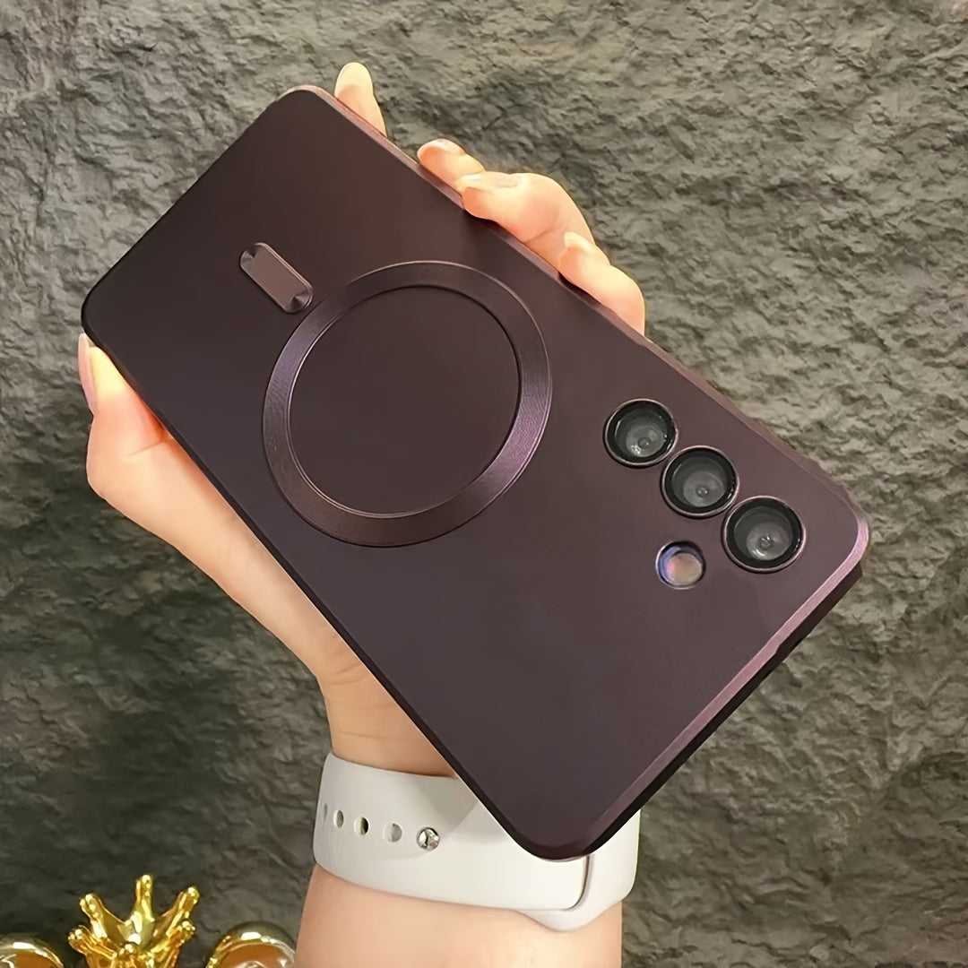 Coque transparente plaquée compatible charge magnétique sans fil, antichoc, pour Samsung Galaxy S20 à S23, offrant protection et style épuré.