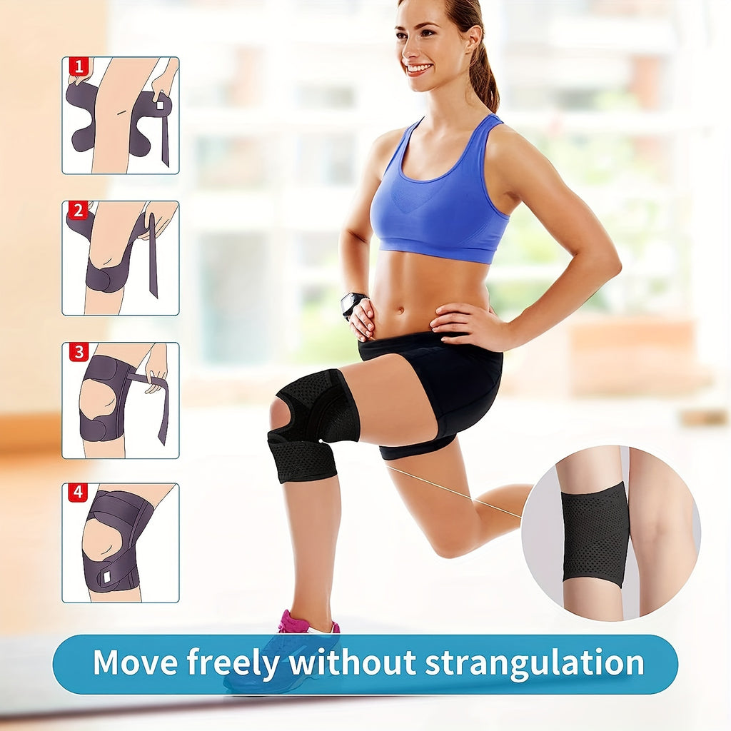 Adjustable Knee Support Compression Knee Patellar Support:Breathable Knee Brace with Straps Elastic Bandage