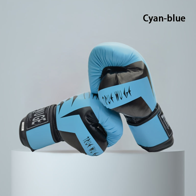 Paire de gants de boxe avec boucle ajustable, rembourrage anti-choc, durables et faciles à nettoyer, conçus pour débutants, novices et professionnels.