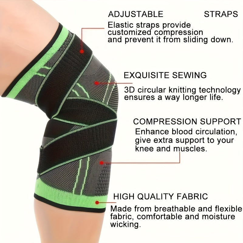 2-Pack Knee Support Braces With Adjustable Straps - Optima Arthritis Relief, Enhanced Comfort For Running, Cycling, AndExercise For Men & Women. Order A Size Up For Best Fit