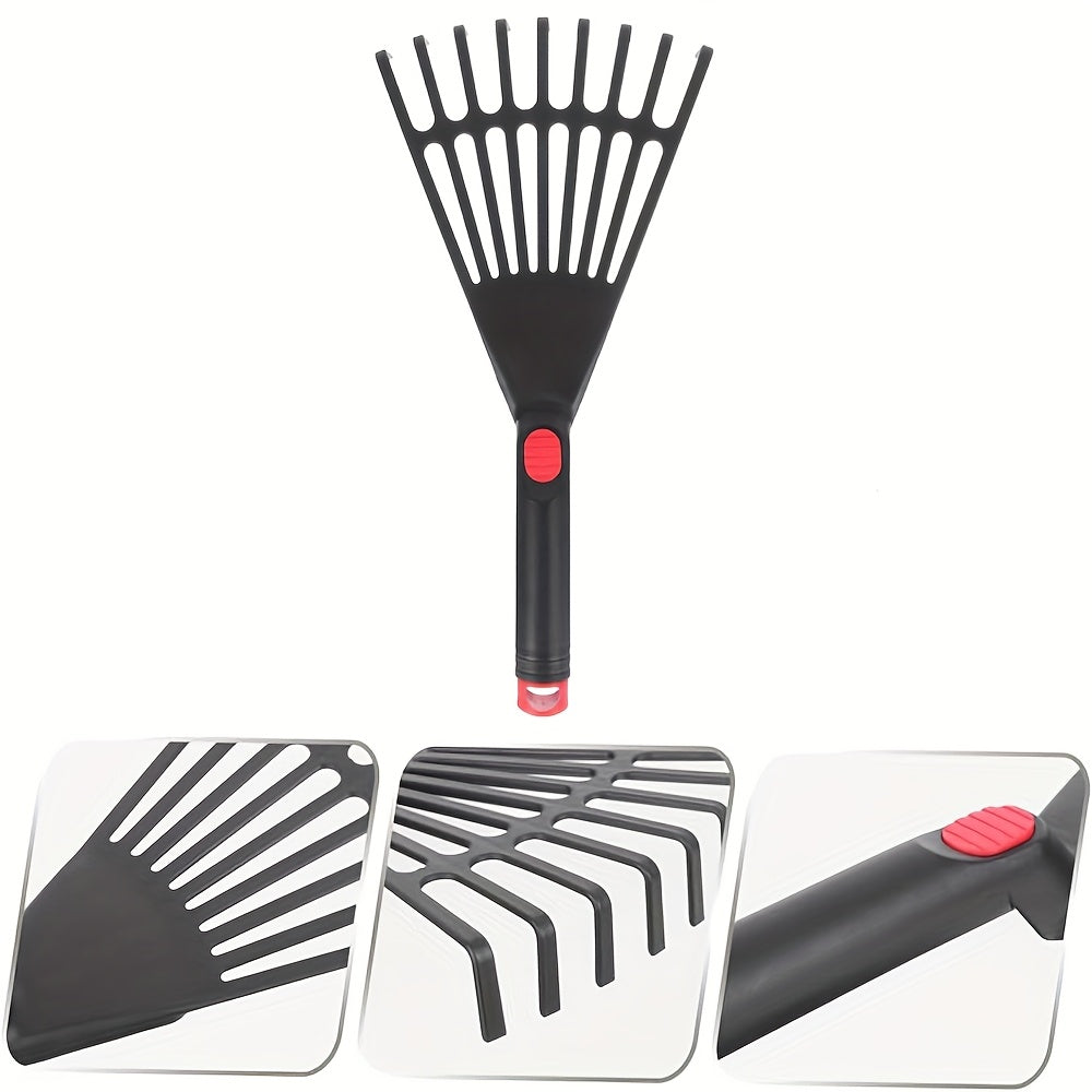 1pc Heavy-Duty Plastic Leaf Rake with 9 Teeth - All-in-One Garden for Fallen Leaves, Grass Clippings, Aged Care, Weeds - Durable Plastic Construction, Easy-Clean Design - Ideal for Home &amp; Commercial Use - Perfect Gift for Gar