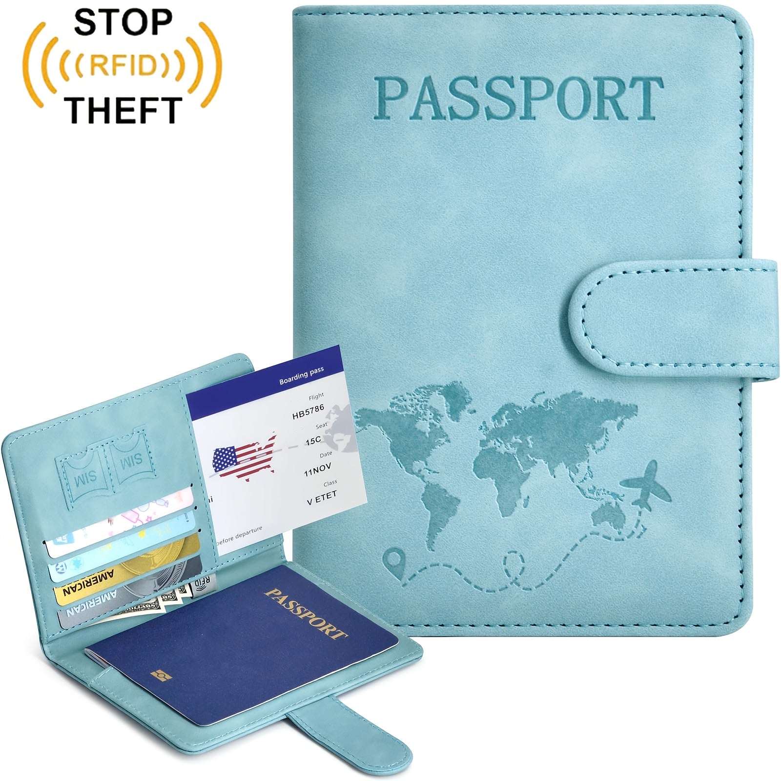 Porte-passeport élégant et pratique Protège vos documents de voyage, compact et facile à transporter, parfait pour déplacements et voyages internationaux.