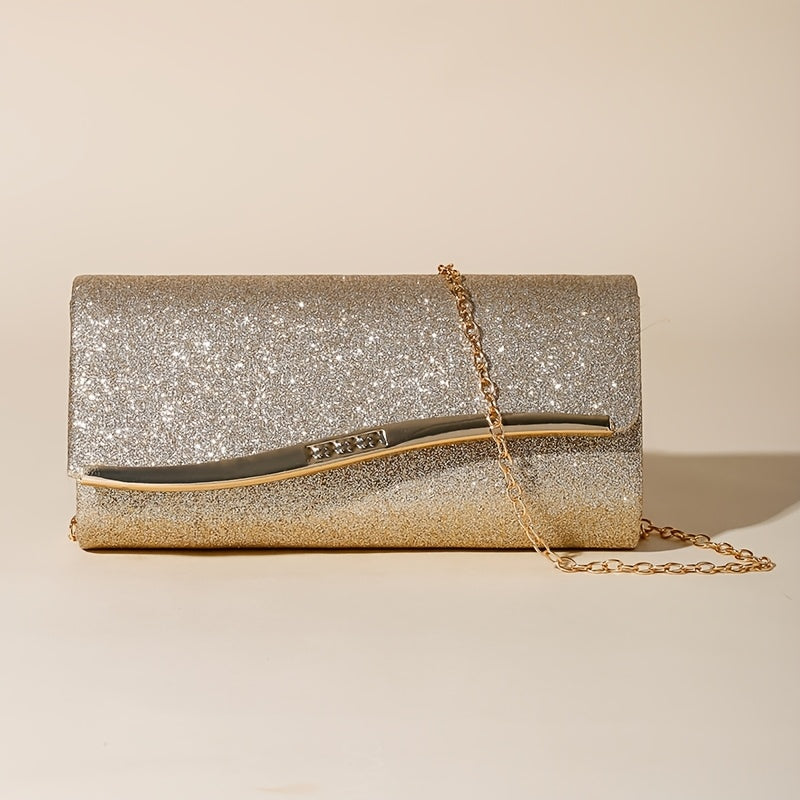 Sac soirée femme style européen, matière pailletée, bandoulière croisée, élégant pour mariage et occasions spéciales, cadeau idéal fête des mères.