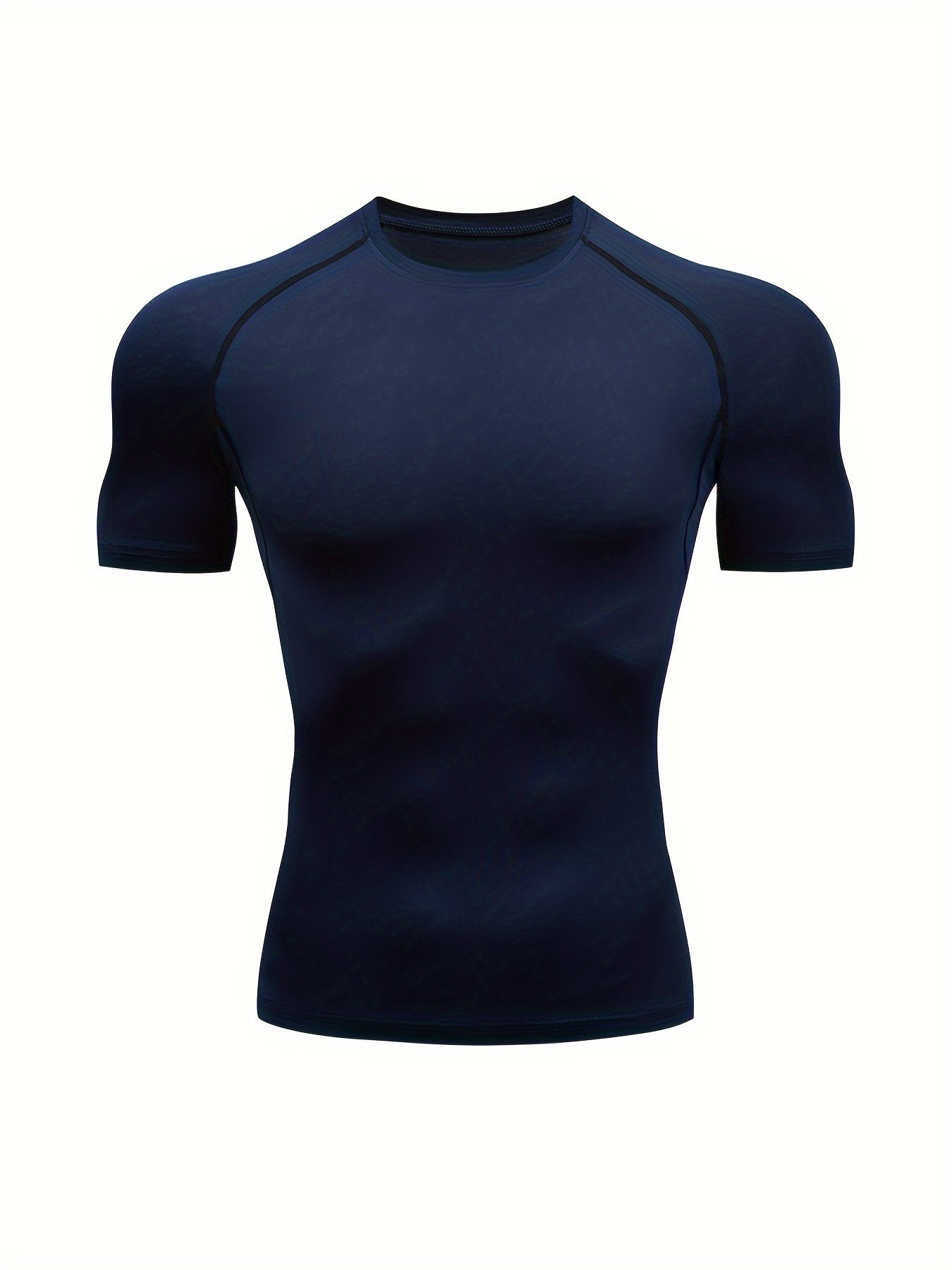 T-shirt de compression homme haute élasticité, respirant et séchage rapide, manches courtes, idéal pour le gym et activités extérieures.