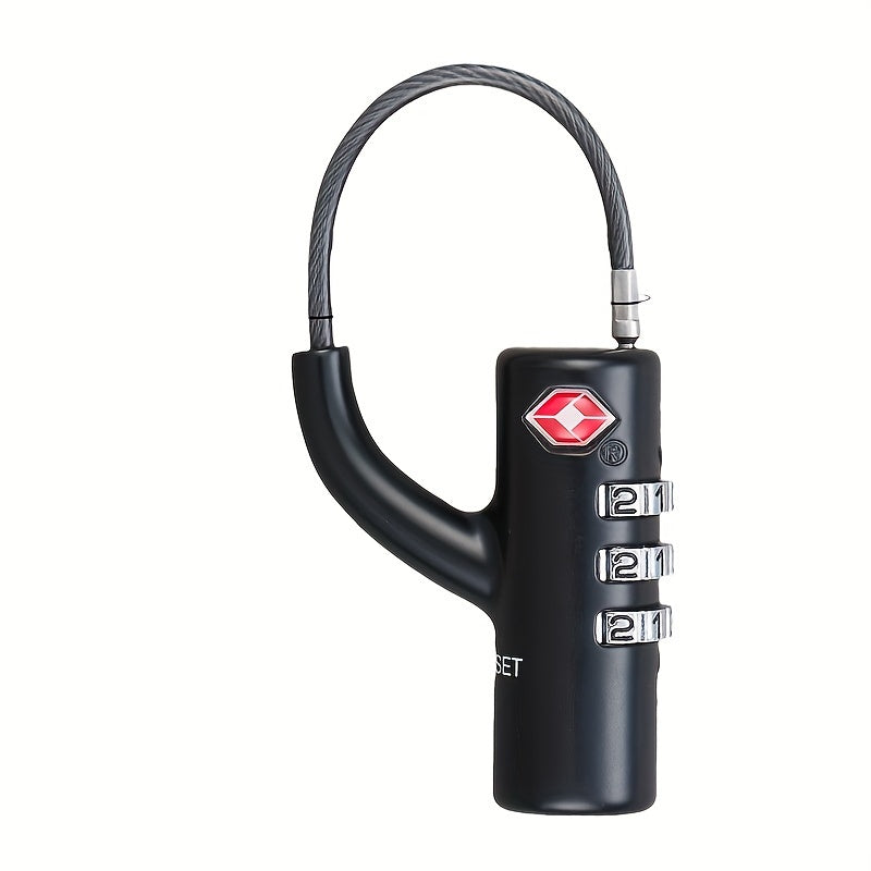 Cadenas TSA à combinaison avec câble métallique, sécurisé pour valises, conforme aux normes aéroportuaires, pratique et robuste pour voyages.