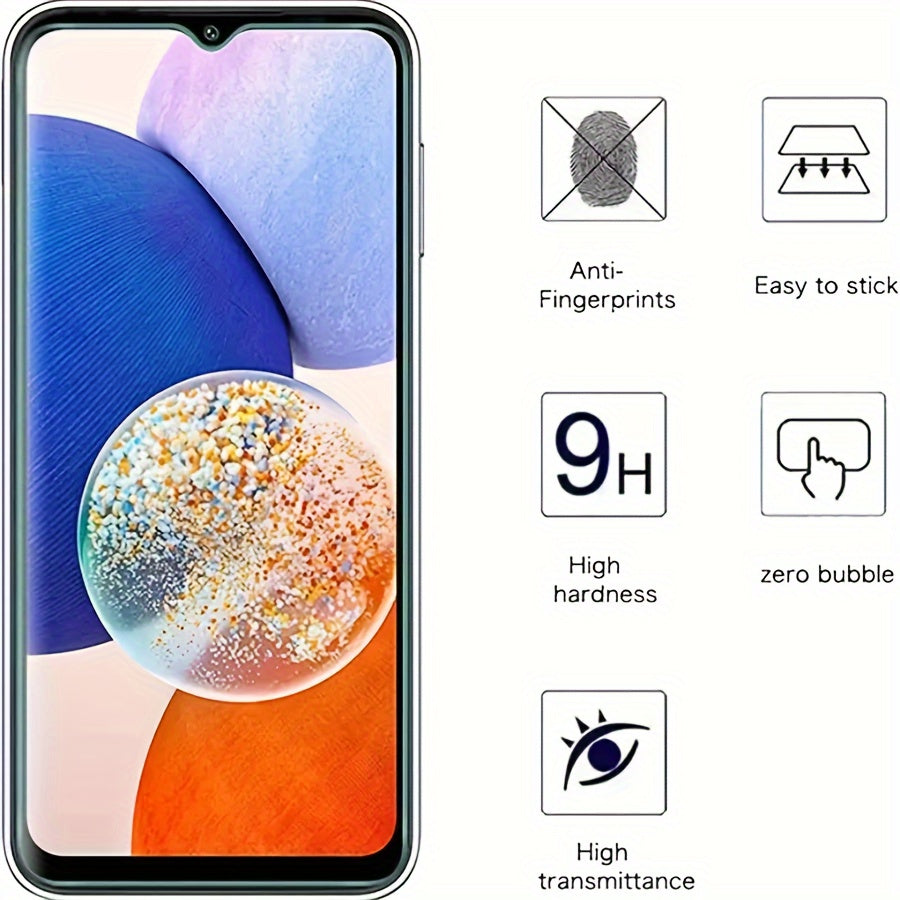 Lot de 5 films de protection en verre trempé haute qualité pour écrans Samsung Galaxy pour les gammes S et A, résistants aux chocs et rayures, protection durable et claire.