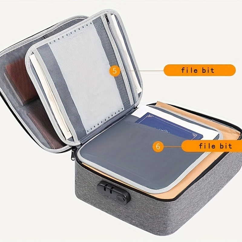 Sacoche à trois couches avec serrure, parfaite pour ordinateur portable, documents et essentiels de voyage, organisée et sécurisée grâce à ses fermetures éclair.