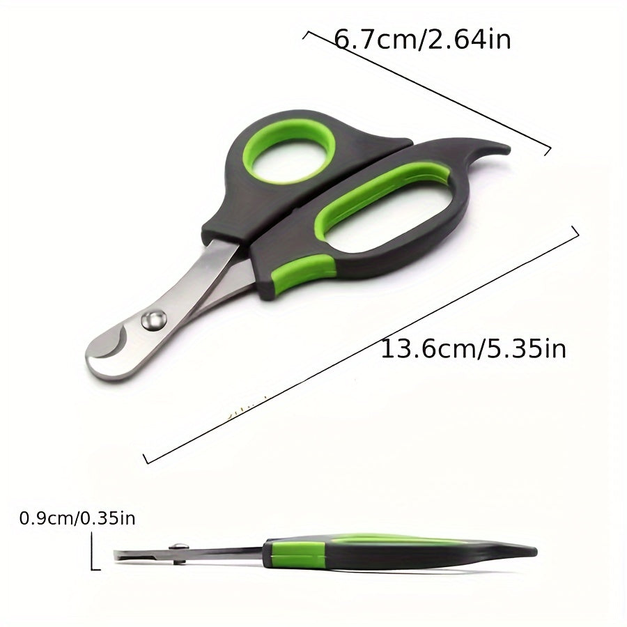 Coupe-ongles pour animaux (rose/vert). Lames en acier inoxydable, prise confortable, coupe précise, design stable pour une utilisation sécurisée.