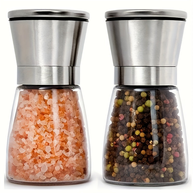 1pc Adjustable Ceramic Core Manual Salt & Pepper Grinder Mill - Portable Spice Crusher with Adjustable Coarseness/Tines, Compact for Camping, BBQ, Hiking, Kitchen - Salt & Pepper Shaker, No /