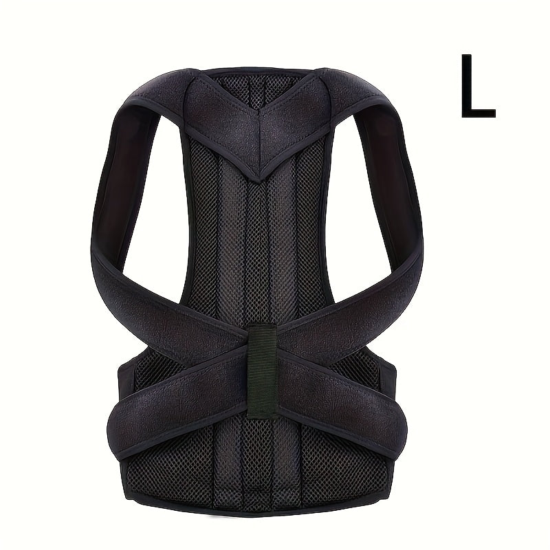 Correcteur de posture magnétique LINGPENG, réglable, en PET noir, redresse épaules et dos, soulage muscles et favorise une posture correcte.