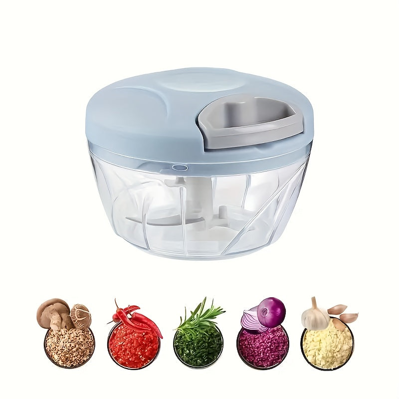 170ml/500ml/900ml Manual Food Chopper, Spice and Herb Grinder - Multifunctional Garlic Press, Vegetable Cutter, and Meat Grinder with Stainless Steel Blades, ABS Plastic Container, Perfect for Quick Garlic Preparation at Home