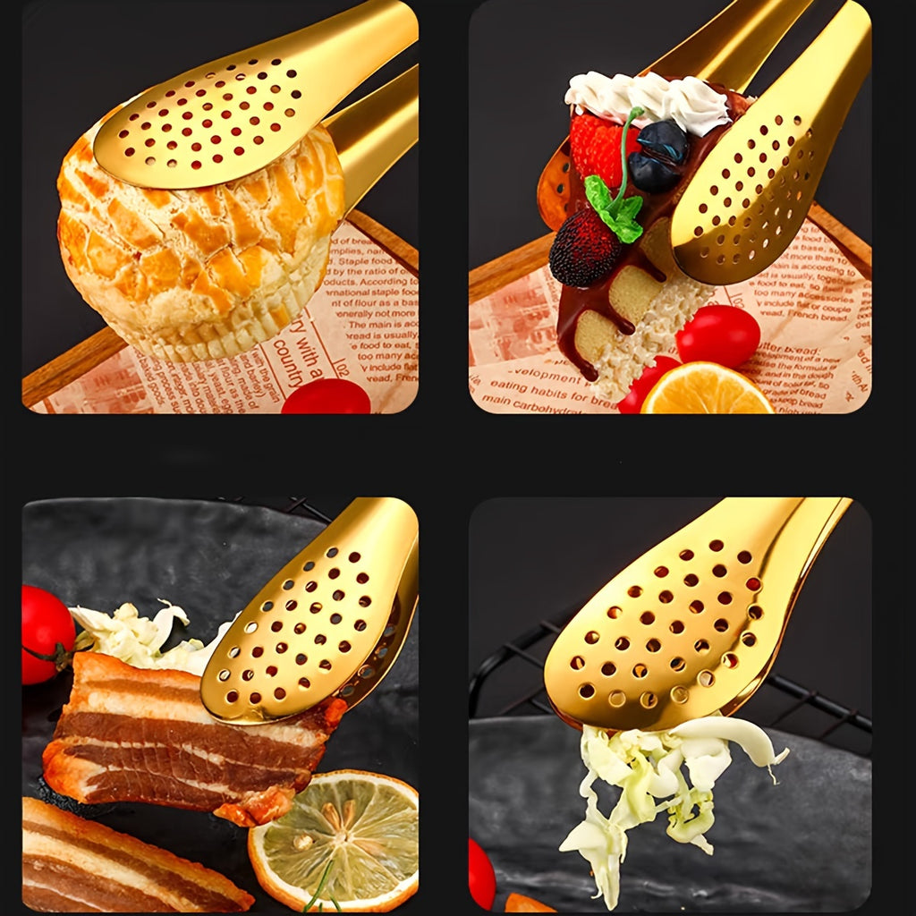 Lot de 6 pinces en acier inoxydable (17,78‑30,48 cm), résistantes à la chaleur et lave-vaisselle, idéales salades, BBQ, pâtes, fruits et buffet.