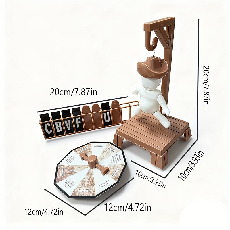Hangman Word Game with Magnetic Letter Tiles &amp; Spanish/English Cards - Family Party Board Game for s &amp;, Vocabulary Builder, Spinning Wheel-Like Mechanic, Plastic Hanging for Man Game for Spanish &amp; English Language Learning (M