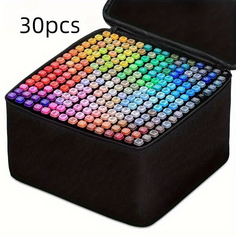 30pcs art grade oily double headed marker suit is a must for painting lovers. Cartoon sketch is super awesome! Halloween, Christmas, birthday gifts, professional artistic purposes