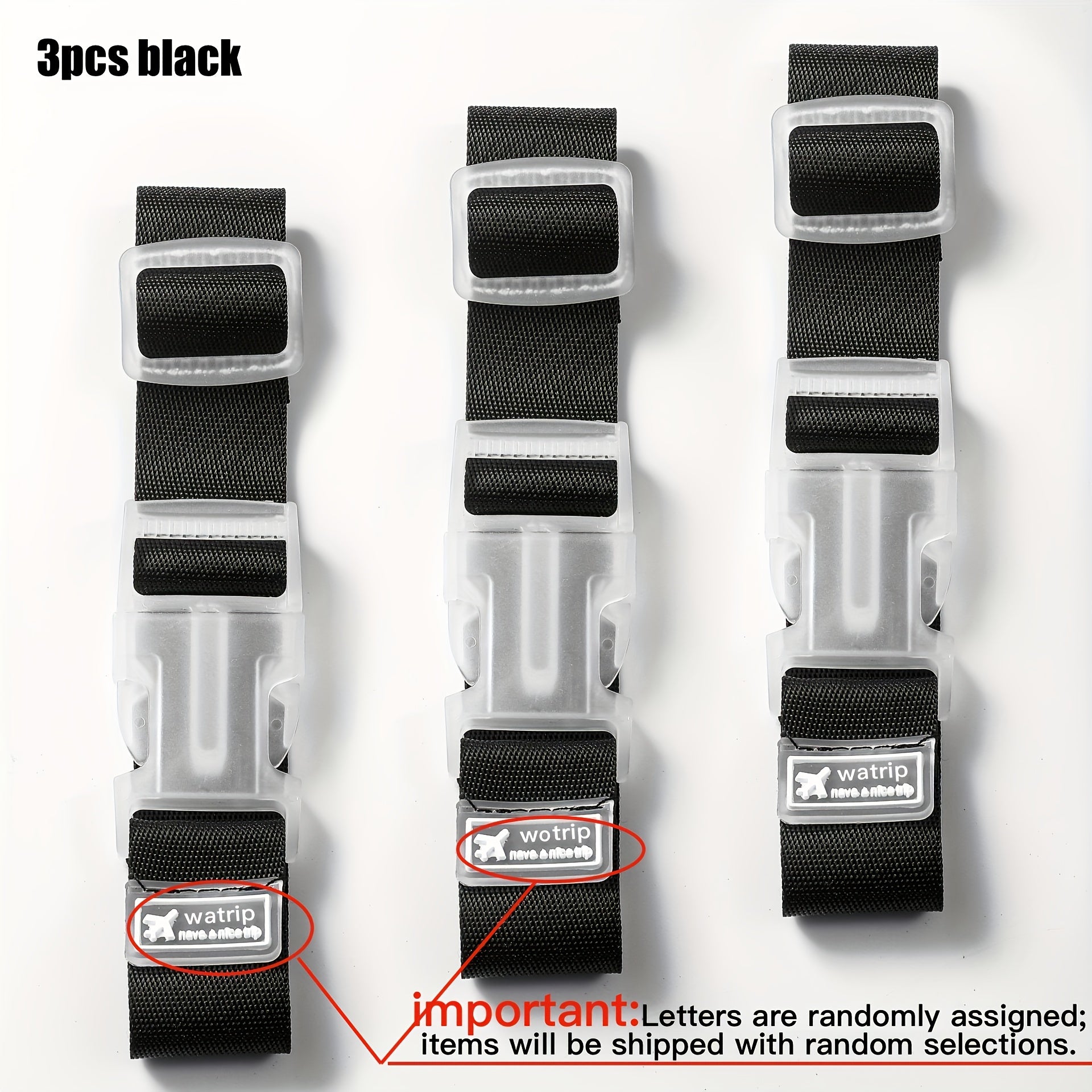 3pcs Adjustable Buckle Luggage Straps - Durable Travel Accessories with Vibrant Colors (, Pink, Orange, Green, Yellow, Red, Purple, Brown, ) - Secure Packing for Suitcases &amp; Bags