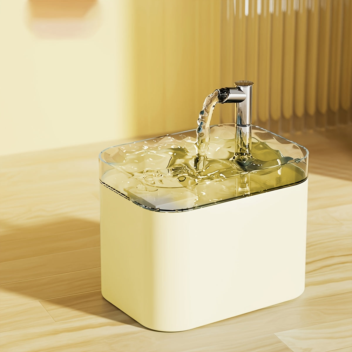 1.5L Automatic Gravity-Fed Cat Water Dispenser with Spout & Flowing Water System , Low Voltage (36V) Operation, Modern Design with Clear Durable Reservoir & Base - Ideal for Multi-Cat Households, Easy Installation, Hygienic P