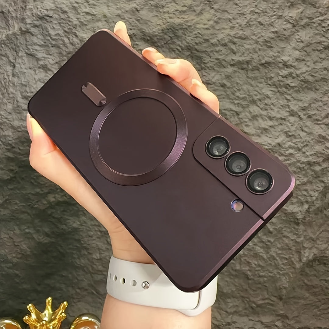 Coque transparente plaquée compatible charge magnétique sans fil, antichoc, pour Samsung Galaxy S20 à S23, offrant protection et style épuré.