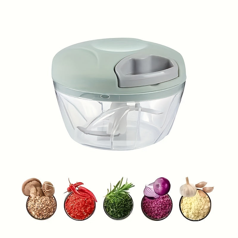 170ml/500ml/900ml Manual Food Chopper, Spice and Herb Grinder - Multifunctional Garlic Press, Vegetable Cutter, and Meat Grinder with Stainless Steel Blades, ABS Plastic Container, Perfect for Quick Garlic Preparation at Home